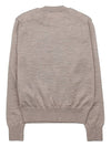 Heart Embroidered Logo Crew Neck Knit Top Beige - AMI - BALAAN 3