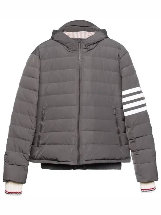 Poly Twill Down Filled 4-Bar Ski Padding Grey - THOM BROWNE - BALAAN 8