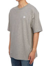 Logo Patch Cotton Short Sleeve T-Shirt Light Grey Melange - ACNE STUDIOS - BALAAN 3