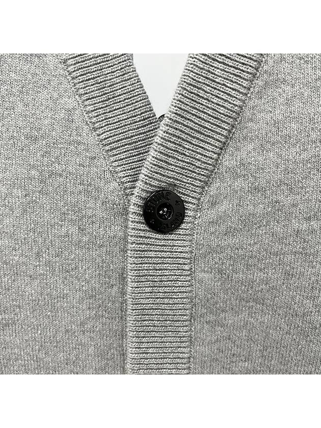 Wappen Patch V-Neck Cardigan Grey - STONE ISLAND - BALAAN 8