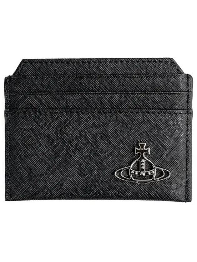 Saffiano Slim Card Wallet Black - VIVIENNE WESTWOOD - BALAAN 2