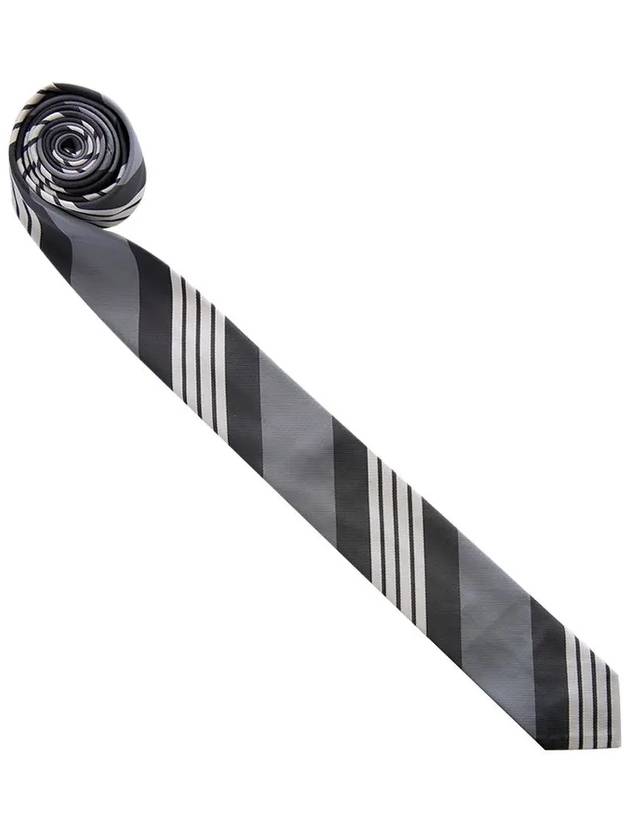 4 Bar Stripe Tie Grey - THOM BROWNE - BALAAN 3