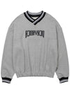 Men's Logo V-Nack Sweatshirt Melange Gray - AJOBYAJO - BALAAN 2