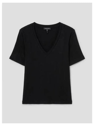 Rag Bone Women s Luca Lip V neck T shirt Black Domestic Product GM0024043046262 - RAG & BONE - BALAAN 1