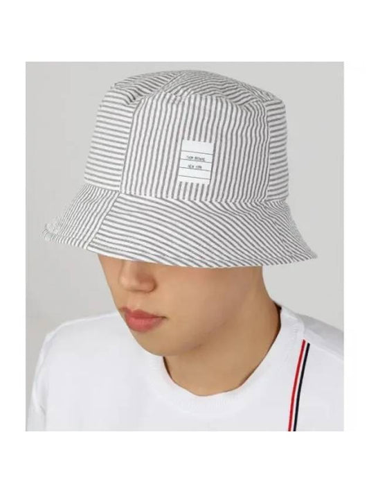 Striped Quarter Combo Bucket Hat MHC337A 00572 035 - THOM BROWNE - BALAAN 1