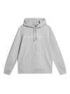 Alpha Logo Print Hoodie Light Grey Melange - J.LINDEBERG - BALAAN 2