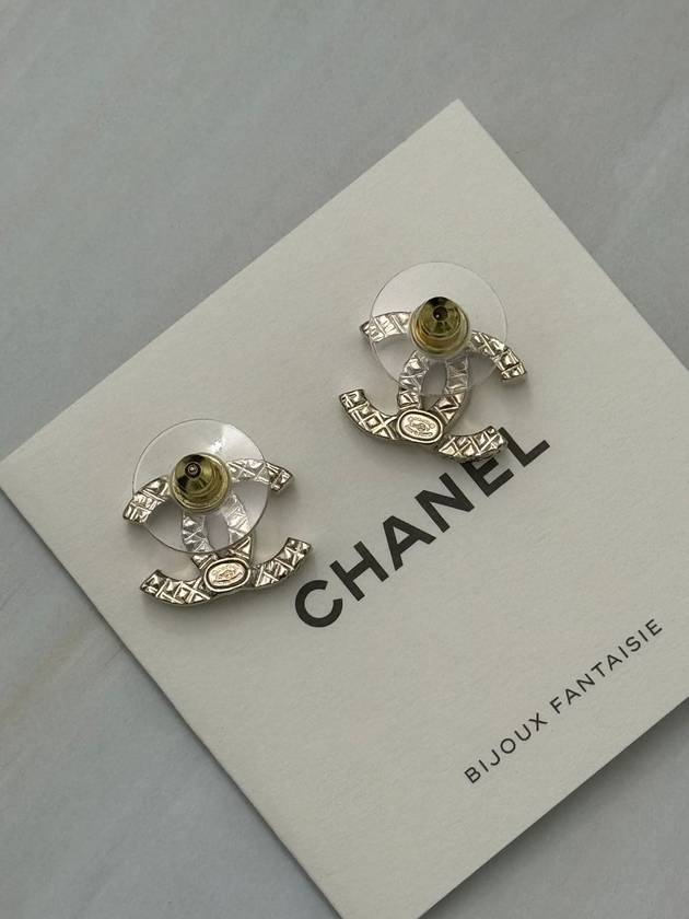 CC logo quilted crystal earrings gold ABB974 - CHANEL - BALAAN 2