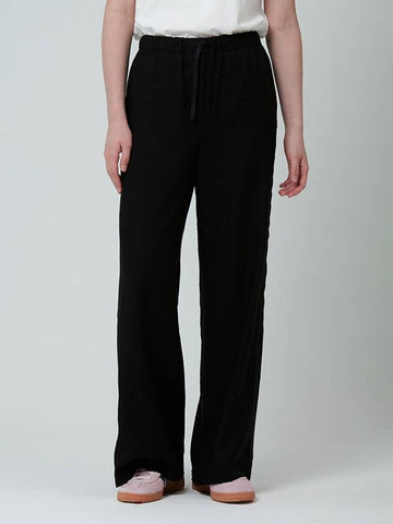 Color matching tape straight pants black - PINBLACK - BALAAN 1