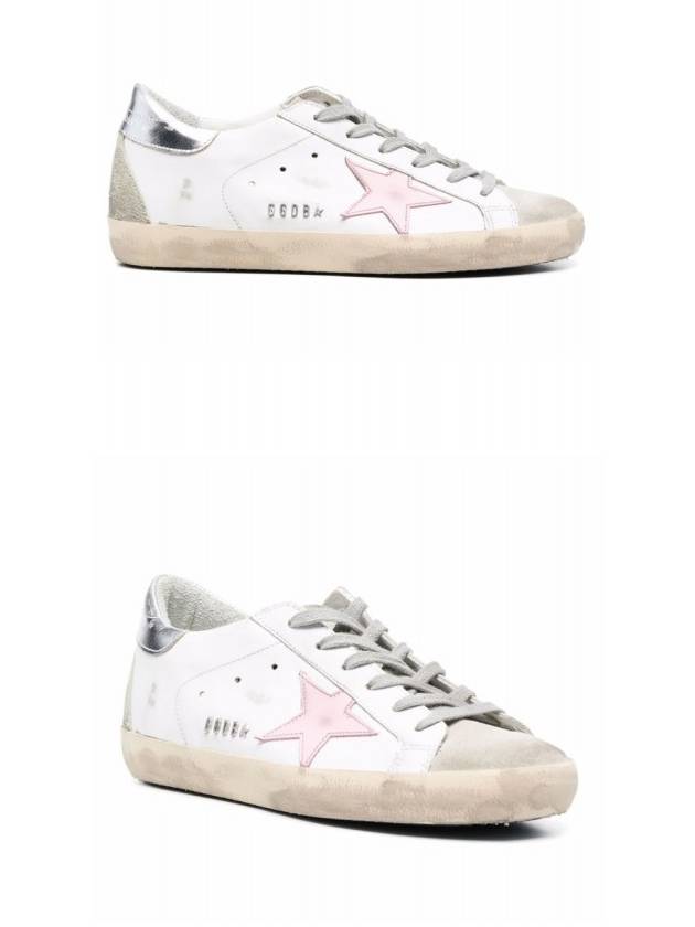 Women's Superstar Silver Heel Tab Pink Star Low Top Sneakers White - GOLDEN GOOSE - BALAAN 5