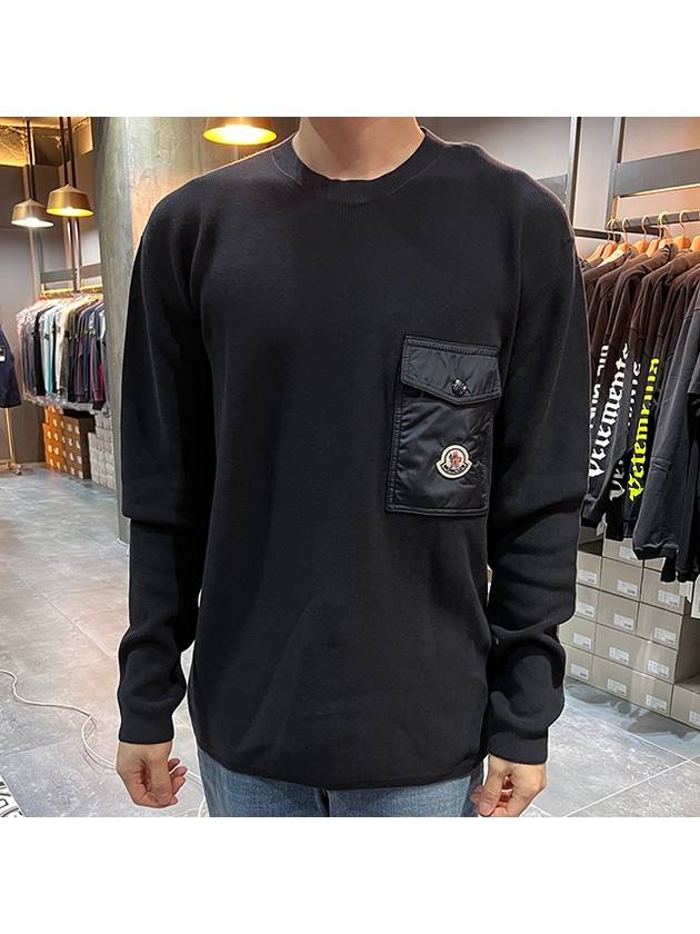 Logo Patch Pocket Knit Top Navy - MONCLER - BALAAN 3