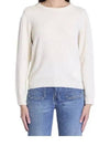 Triomphe Jacquard Crew Neck Heritage Cashmere Knit Top Off White - CELINE - BALAAN 2