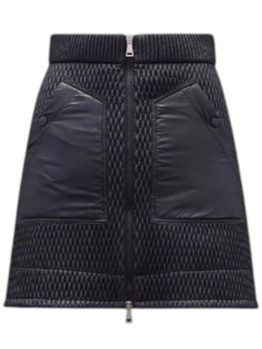 Zip-Up A-Line Skirt Black - MONCLER - BALAAN 1