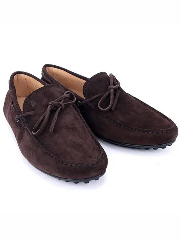 Men's City Gommino Suede Driving Shoes Brown - TOD'S - BALAAN 4