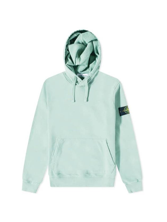 Wappen Patch Cotton Fleece Hoodie Aqua - STONE ISLAND - BALAAN 1