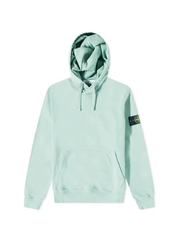 Wappen Patch Cotton Fleece Hoodie Aqua - STONE ISLAND - BALAAN 1