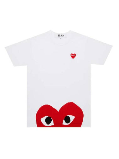 Half Heart Print Short Sleeve T-Shirt White - COMME DES GARCONS PLAY - BALAAN 1