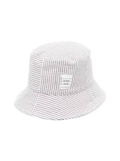 Quarter Combo Striped  Cotton Bucket Hat Grey - THOM BROWNE - BALAAN 2