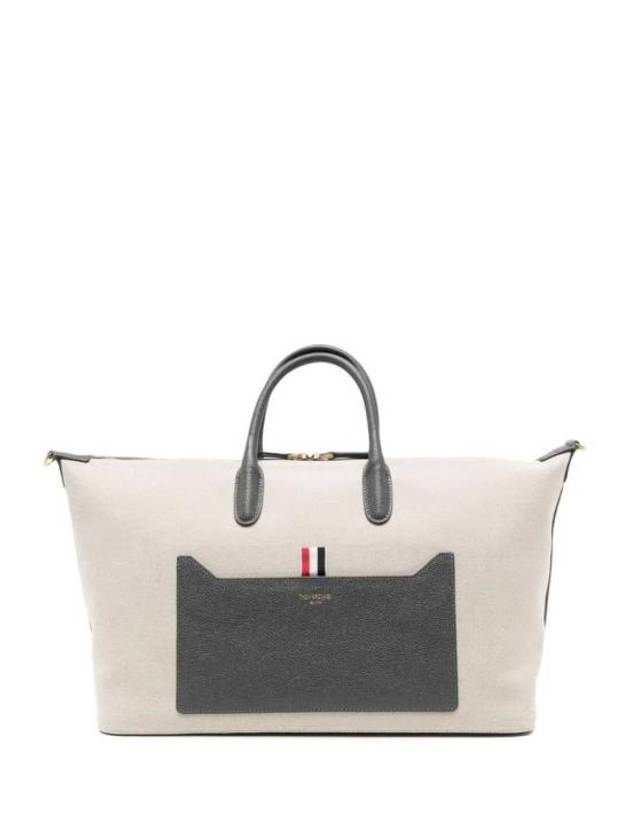 Cotton Tote Bag Beige - THOM BROWNE - BALAAN 1