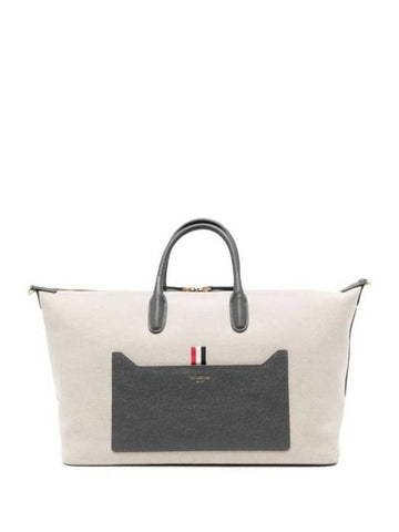 Cotton Tote Bag Beige - THOM BROWNE - BALAAN 1