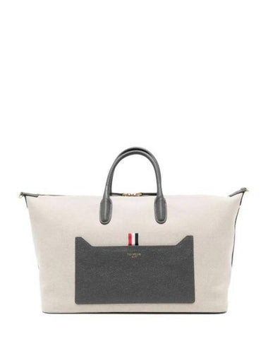 Cotton Tote Bag Beige - THOM BROWNE - BALAAN 1