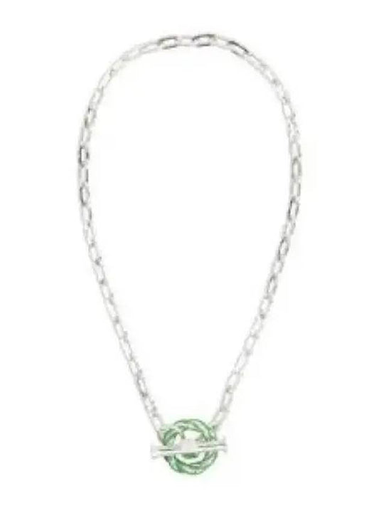 Filler Chain Necklace Green Silver - BOTTEGA VENETA - BALAAN 2