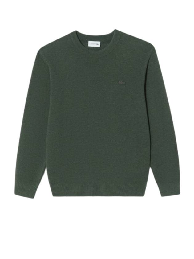 Men s Basic Crew Neck Pullover Dark Khaki - LACOSTE - BALAAN 1