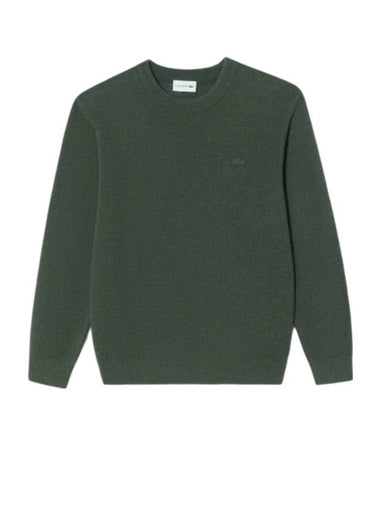 Men s Basic Crew Neck Pullover Dark Khaki - LACOSTE - BALAAN 1