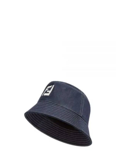 Logo Denim Bucket Hat Navy - FENDI - BALAAN 2