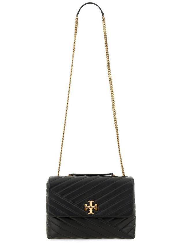 Kira Chevron Convertible Shoulder Bag Black - TORY BURCH - BALAAN 3