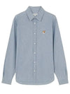 Fox Head Classic Cotton Long Sleeve Shirt Blue - MAISON KITSUNE - BALAAN 2