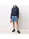 Grey Fox Head Patch Classic Cotton Hoodie Navy - MAISON KITSUNE - BALAAN 4