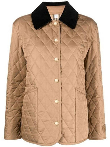 Women's Diamond Quilted Jacket Brown - BURBERRY - BALAAN 1