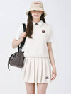 Signature combination pleated banding skirt IVORY - MONBIRDIE GOLF - BALAAN 1