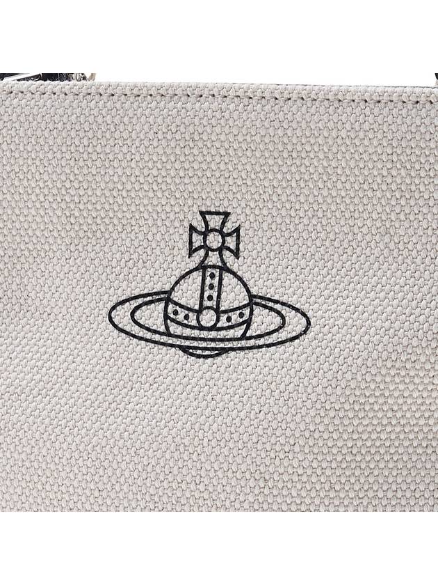 Logo Plaque Square Canvas Tote Bag White - VIVIENNE WESTWOOD - BALAAN 7