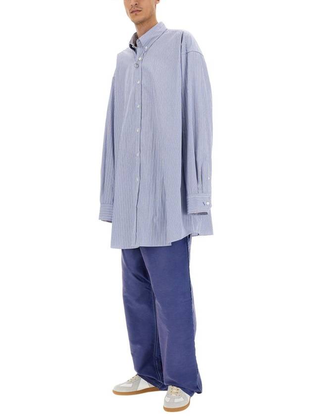 Oxford Long Sleeve Shirt Blue - MAISON MARGIELA - BALAAN 3