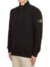 Wappen Patch Button Knit Top Black - STONE ISLAND - BALAAN 3