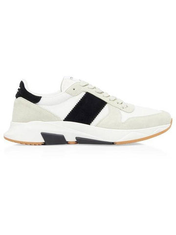 Suede Technical Fabric Jagga Low Top Sneakers Black White - TOM FORD - BALAAN 1