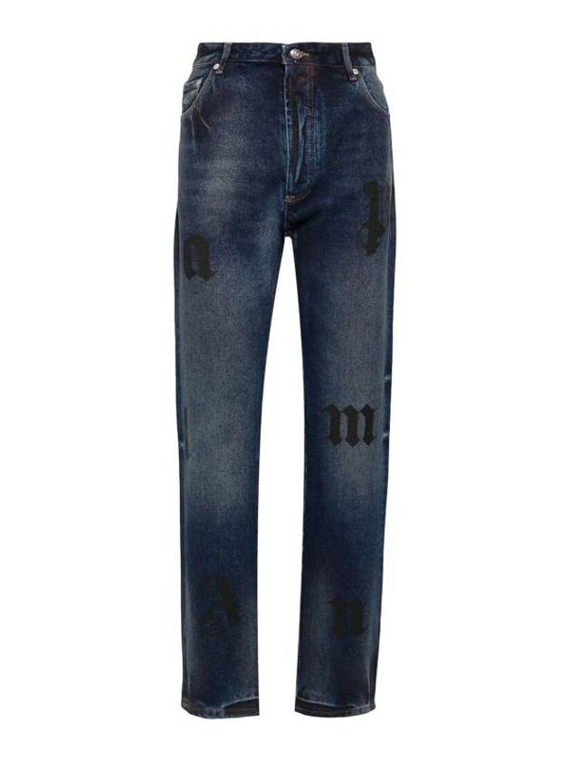 Logo Print Jeans Blue - PALM ANGELS - BALAAN 2