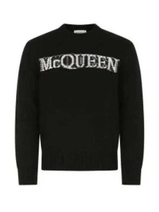 Logo Intarsia Knit Top Black - ALEXANDER MCQUEEN - BALAAN 2