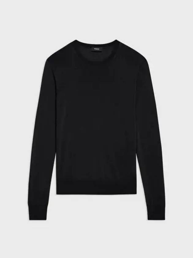 Regal Wool Crew Neck Knit Top Black - THEORY - BALAAN 2