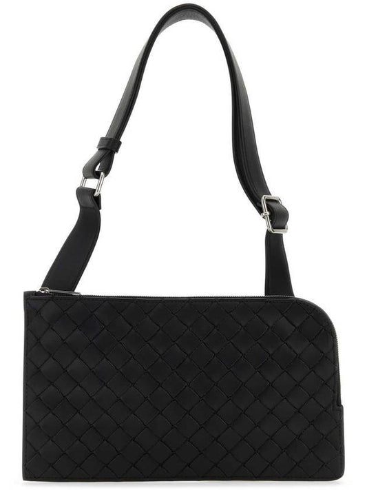 Intrecciato Pouch Cross Bag Black - BOTTEGA VENETA - BALAAN 1