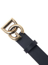 Logo Leather Belt Black Gold - DOLCE&GABBANA - BALAAN 7