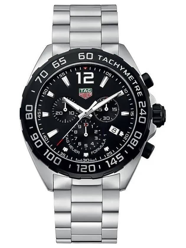 Formula 1 Chrono Quartz 43 MM Metal Watch Black Silver - TAG HEUER - BALAAN 3