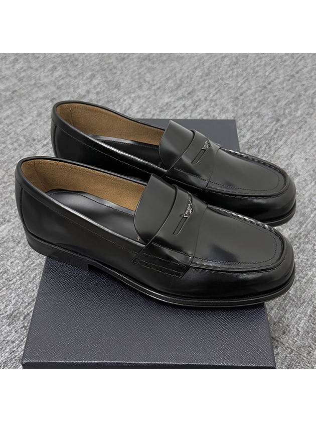 Brushed Leather Loafers Black - PRADA - BALAAN 5