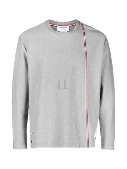 RWB Striped Cotton Long Sleeve T-Shirt Grey - THOM BROWNE - BALAAN 2