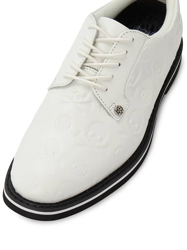 Debossed Skull Galliventer Leather Spike Shoes White - G/FORE - BALAAN 9