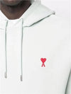 Heart Logo Hooded Sweatshirt Pale Green USW200 730 - AMI - BALAAN 6