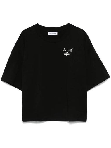 Cotton Logo Print Black - LACOSTE - BALAAN 1