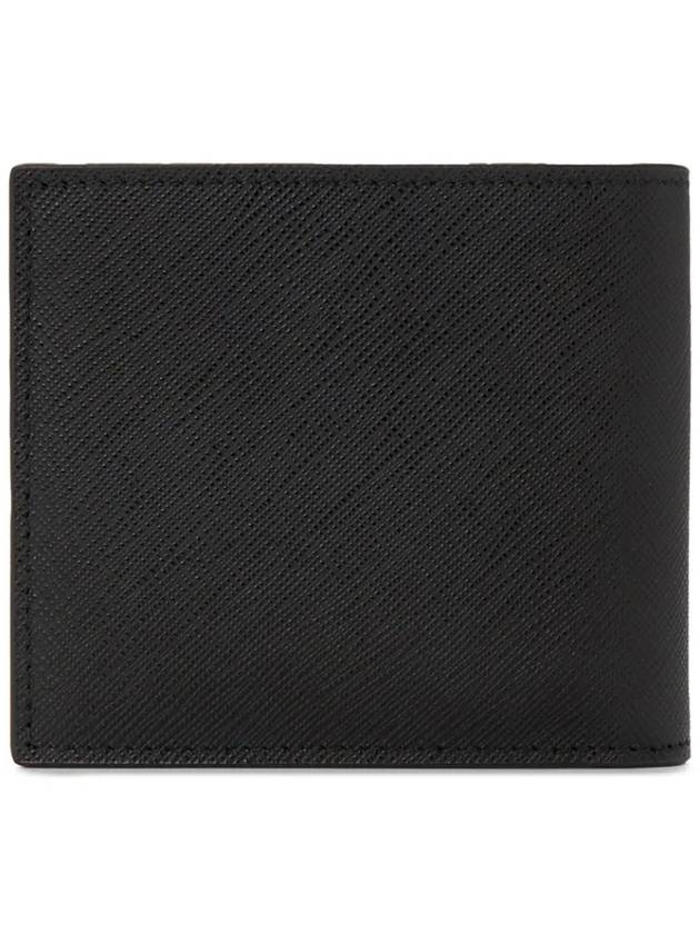 Triangle Logo Embossing Half Wallet Black - PRADA - BALAAN 3