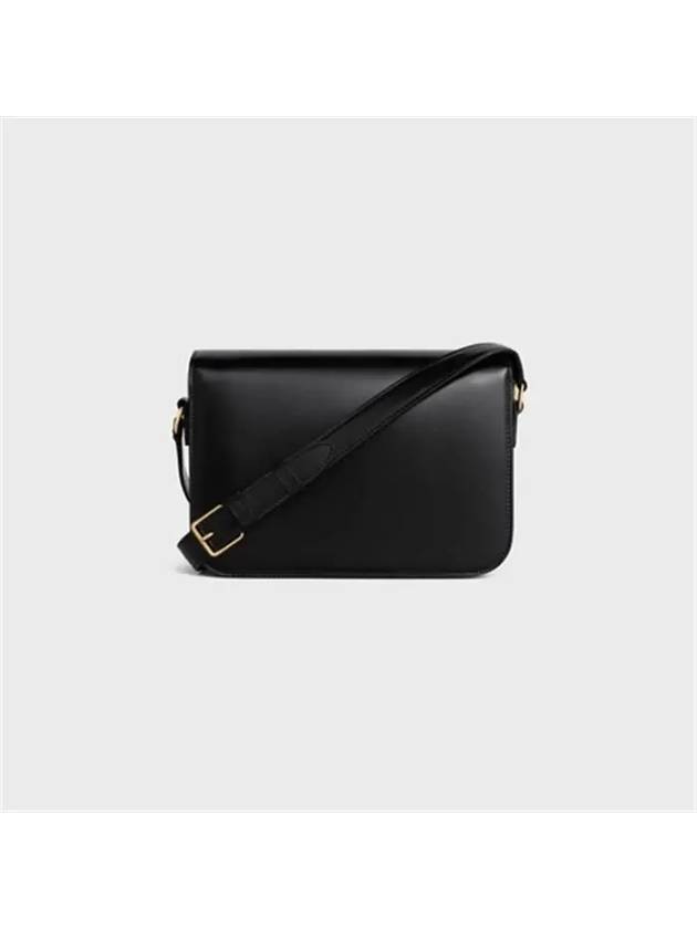 Classique Triomphe Shiny Calfskin Shoulder Bag Black - CELINE - BALAAN 3